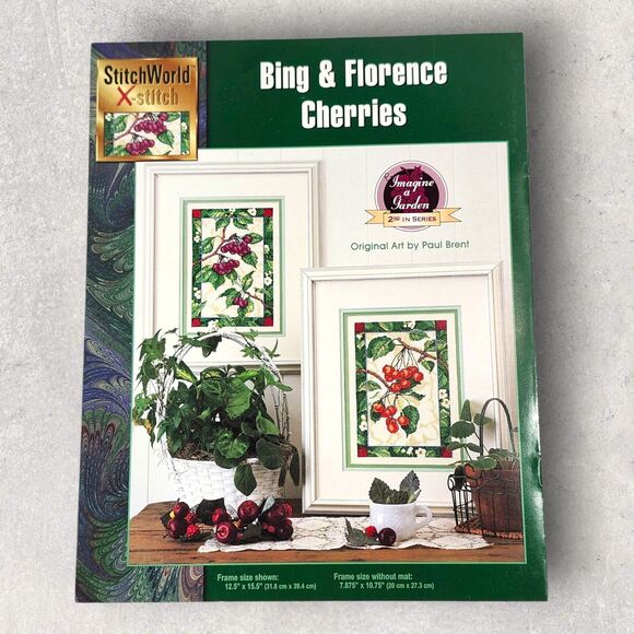 StitchWorld X-Stitch Bing & Florence Cherries Cross Stitch Paul Brent - Picture 2 of 2